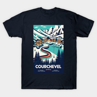 A Vintage Travel Art of Courchevel - France T-Shirt